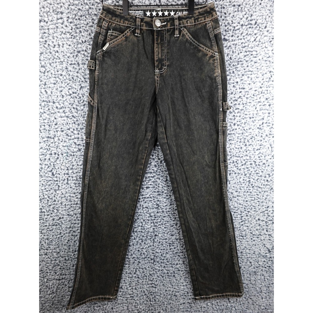 Five Star General California Carpenter Jeans Women's Size 1/27 Brown Acid Wash‎